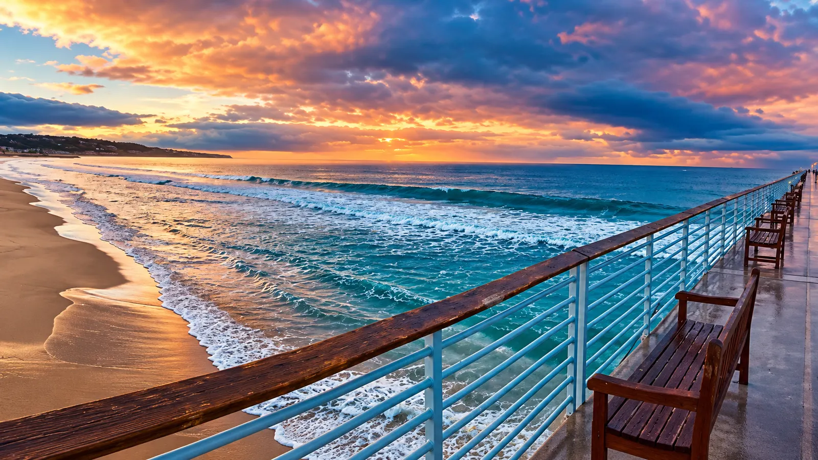 Ocean at golden hour near Hermosa Beach