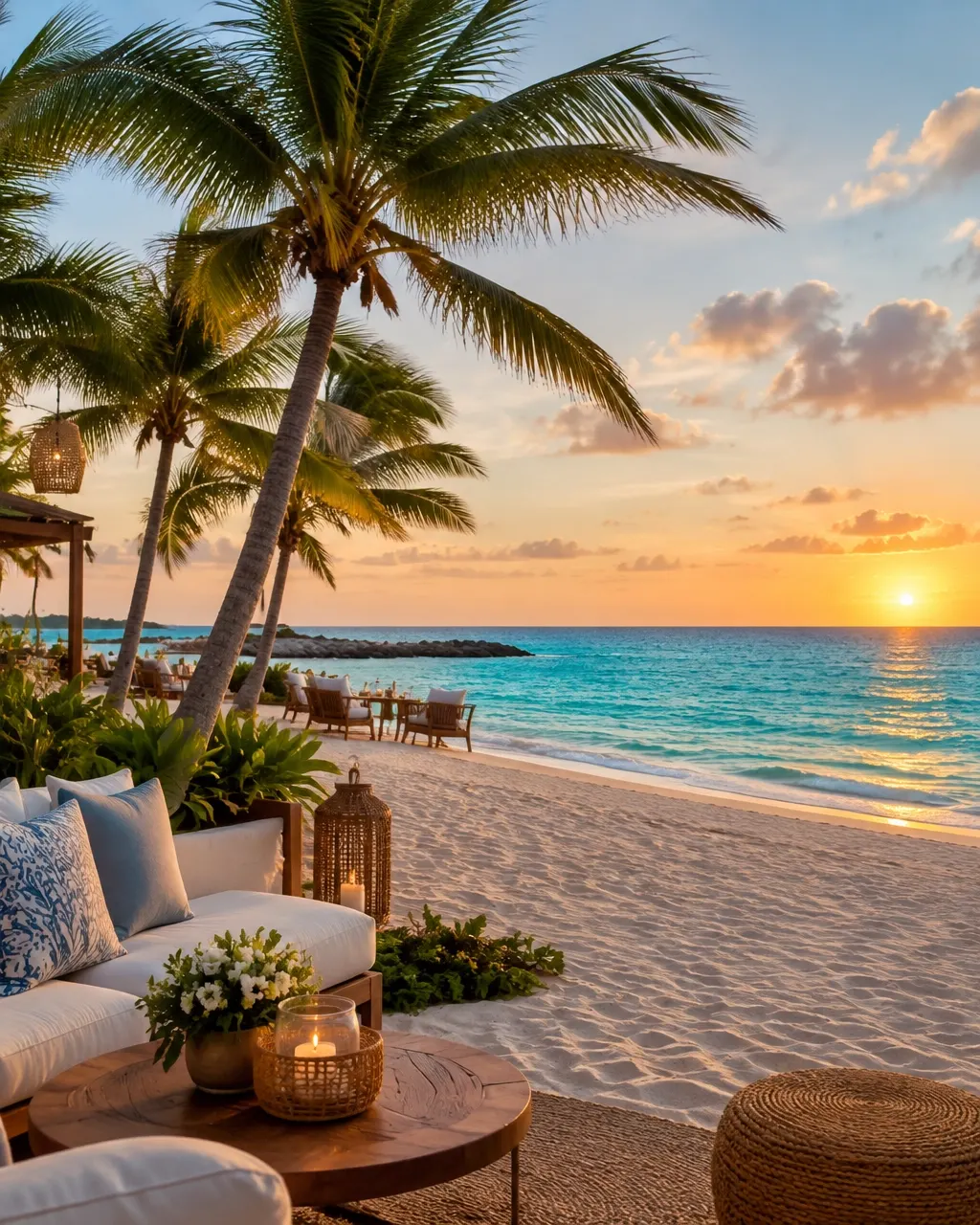 Turquoise Caribbean shoreline in Aruba